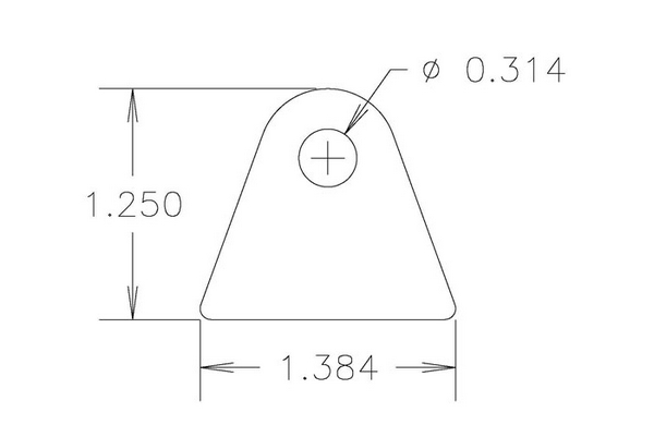 4130 .100" THK, 5/16" HOLE, 7/8" HT, STRAIGHT CHASSIS TAB - QTY 20